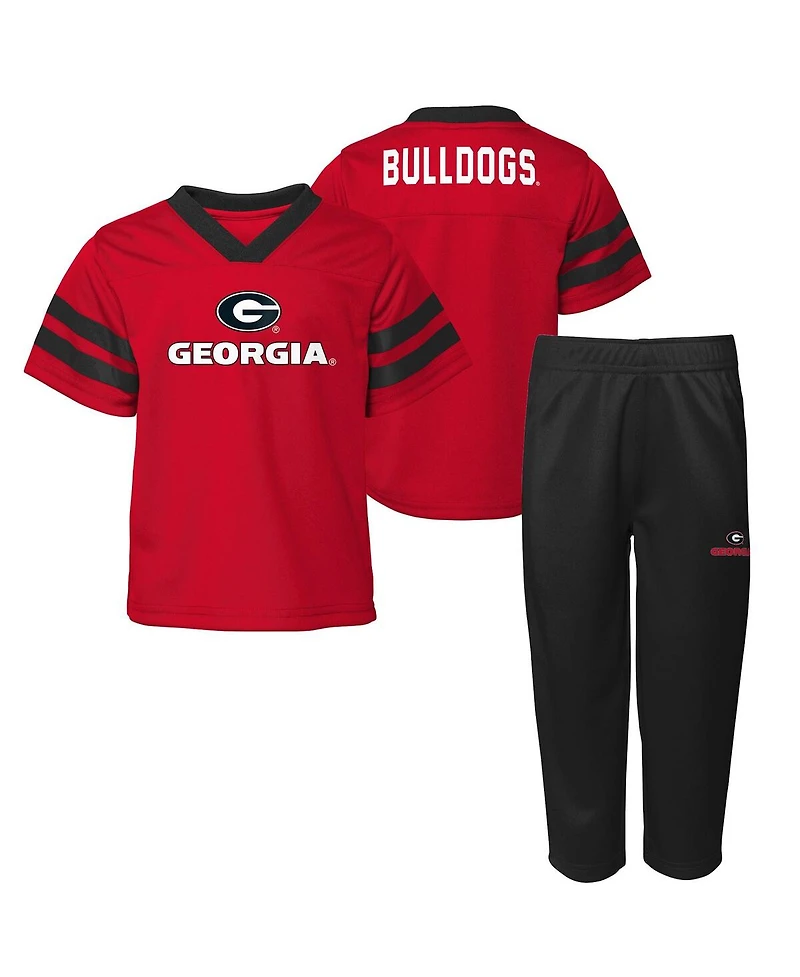 Outerstuff Toddler 2-Piece Red/Black Georgia Bulldogs Red Zone Top and Pants Set