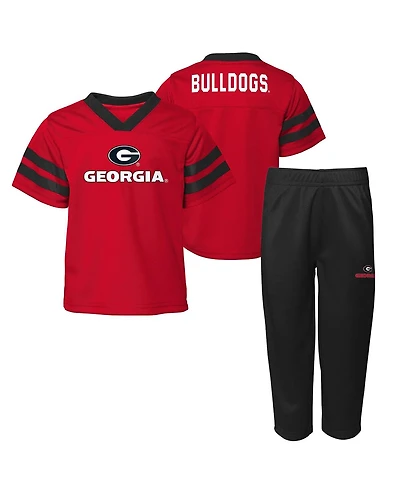 Outerstuff Toddler 2-Piece Red/Black Georgia Bulldogs Red Zone Top and Pants Set