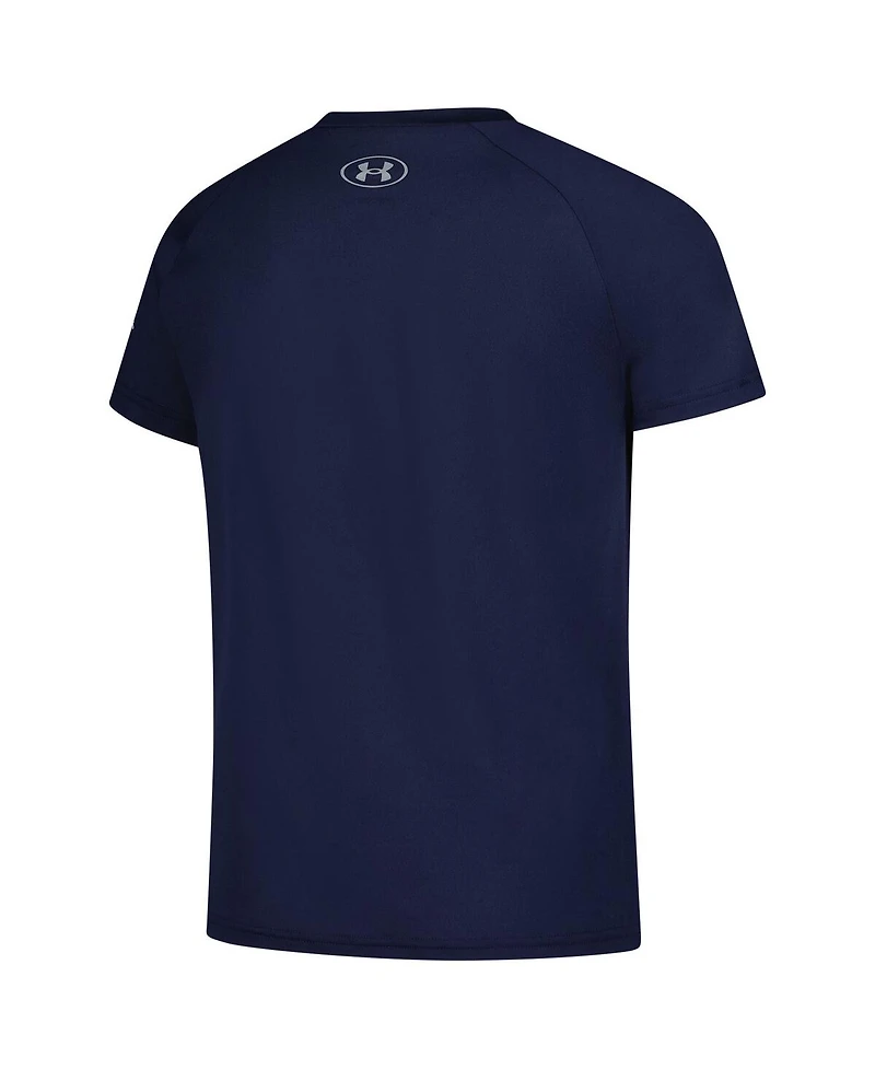 Under Armour Big Boys and Girls Navy The Players Raglan Tech T-Shirt