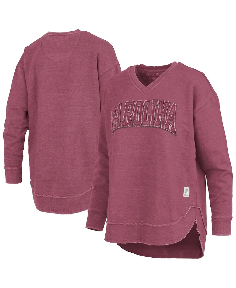 Pressbox Women's Garnet South Carolina Gamecocks Westin Poncho V-Neck Pullover Sweatshirt