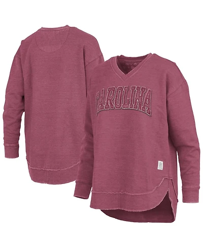 Pressbox Women's Garnet South Carolina Gamecocks Westin Poncho V-Neck Pullover Sweatshirt