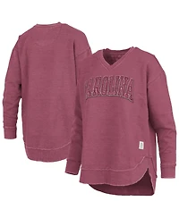 Pressbox Women's Garnet South Carolina Gamecocks Westin Poncho V-Neck Pullover Sweatshirt