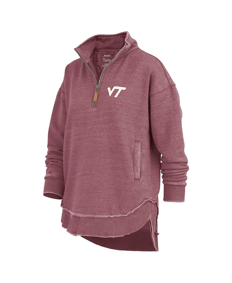 Pressbox Women's Maroon Virginia Tech Hokies Northfork Sojourn Poncho Quarter-Zip Sweatshirt