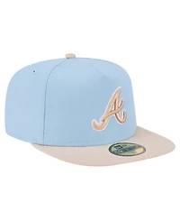 New Era Men's Light Blue/Cream Atlanta Braves Two-Tone Color Pack A-Frame 59FIFTY Fitted Hat