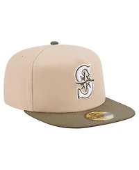 New Era Men's Light Beige/Olive Seattle Mariners Two-Tone Color Pack A-Frame 59FIFTY Fitted Hat