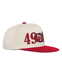 Mitchell & Ness Big Boys and Girls Cream/Scarlet San Francisco 49ers Across the Board Vintage Snapback Hat