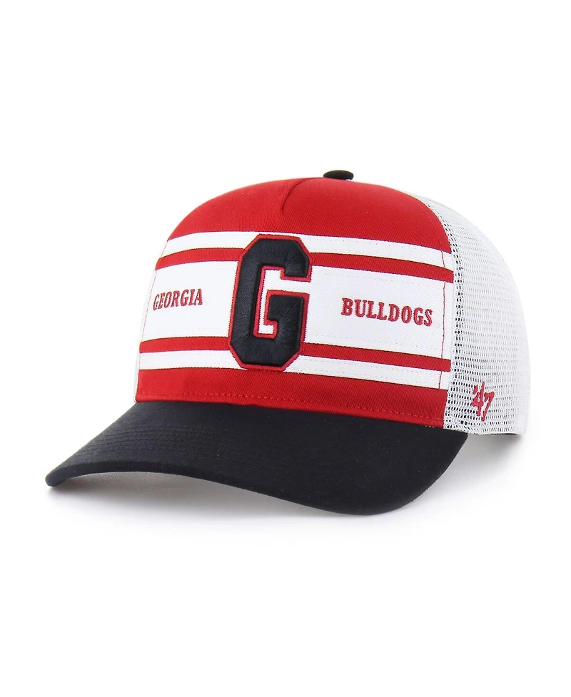'47 Brand Big Boys and Girls Red/Black Georgia Bulldogs Super Stripe Hitch Adjustable Trucker Hat