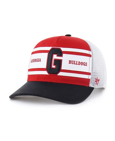 '47 Brand Big Boys and Girls Red/Black Georgia Bulldogs Super Stripe Hitch Adjustable Trucker Hat