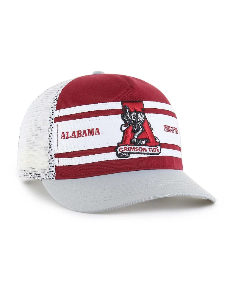 '47 Brand Big Boys and Girls Crimson/Gray Alabama Crimson Tide Super Stripe Hitch Adjustable Trucker Hat