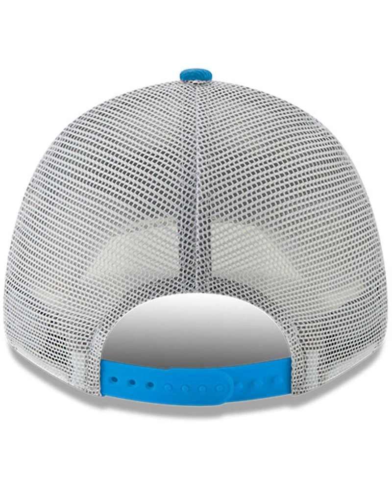 New Era Men's Powder Blue Los Angeles Chargers Charger Power A-Frame 9FORTY Trucker Adjustable Hat