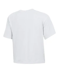 Under Armour Women's White South Carolina Gamecocks Essentials Icon Ultra-Soft Tri-Blend Boxy Cropped T-Shirt