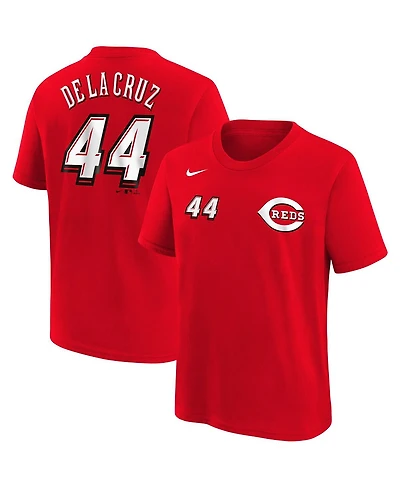 Nike Preschool Elly De La Cruz Red Cincinnati Reds 2025 Mlb Speedway Classic Name Number T-Shirt