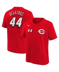 Nike Preschool Elly De La Cruz Red Cincinnati Reds 2025 Mlb Speedway Classic Name Number T-Shirt