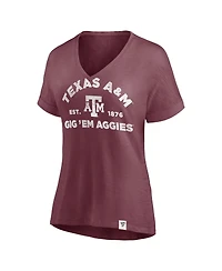 Fanatics Women's Maroon Texas A&M Aggies True Classics Slub Flowy V-Neck T-Shirt