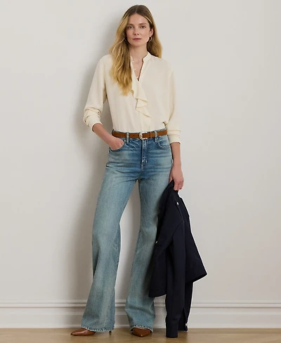 Lauren Ralph Petite High-Rise Wide-Leg Jeans