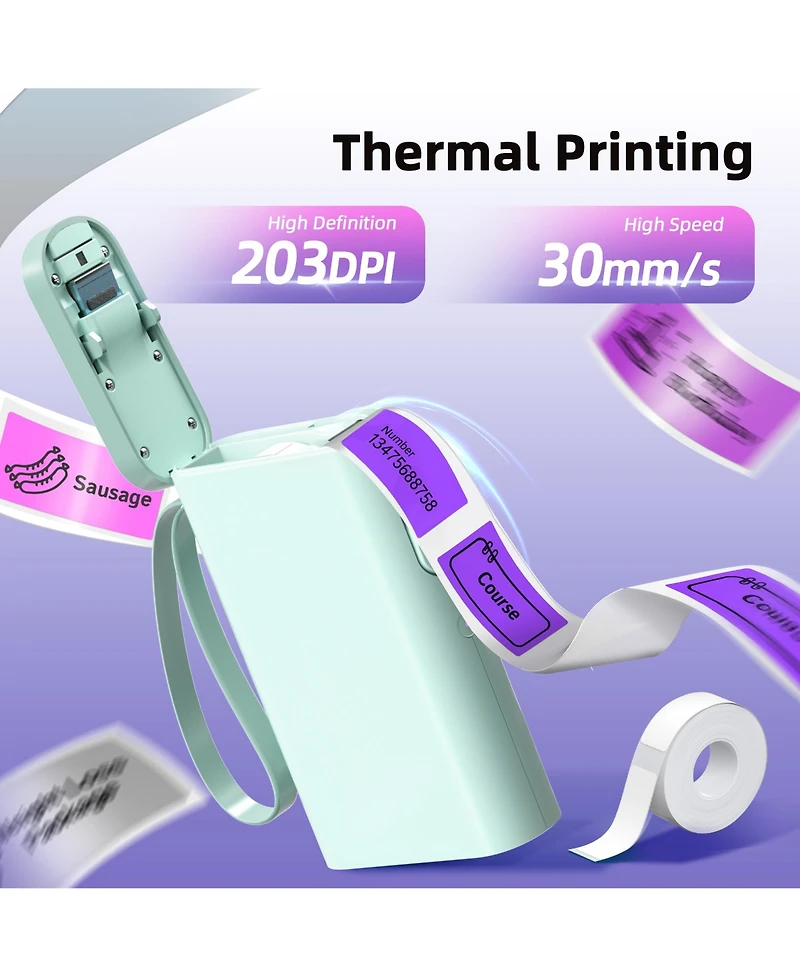 Polono Label Maker Machine with Tape, P21-a Bluetooth Label Printer, Wireless Mini Label Makers with Multiple Templates for Organizing, Office