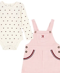 Tommy Hilfiger Baby Girls 2-Piece Bodysuit and Jumper Skirtall Set