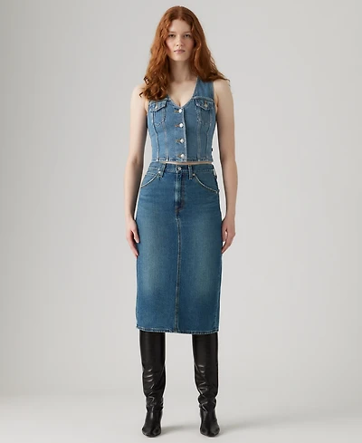 Levi's Women's High-Rise Back Slit Skirt