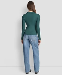 Dkny Jeans Women's Ribbed Long Sleeve Sweater