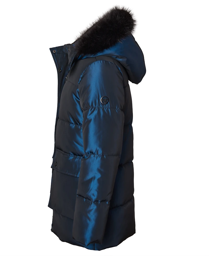Kensie Girl Big Girls Iridescent Hooded Puffer Jacket