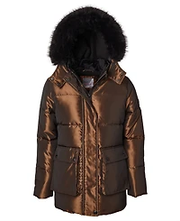 Kensie Girl Big Girls Iridescent Hooded Puffer Jacket