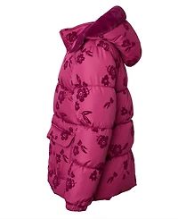 Kensie Girl Toddler and Little Girls Flocked Floral Puffer Jacket