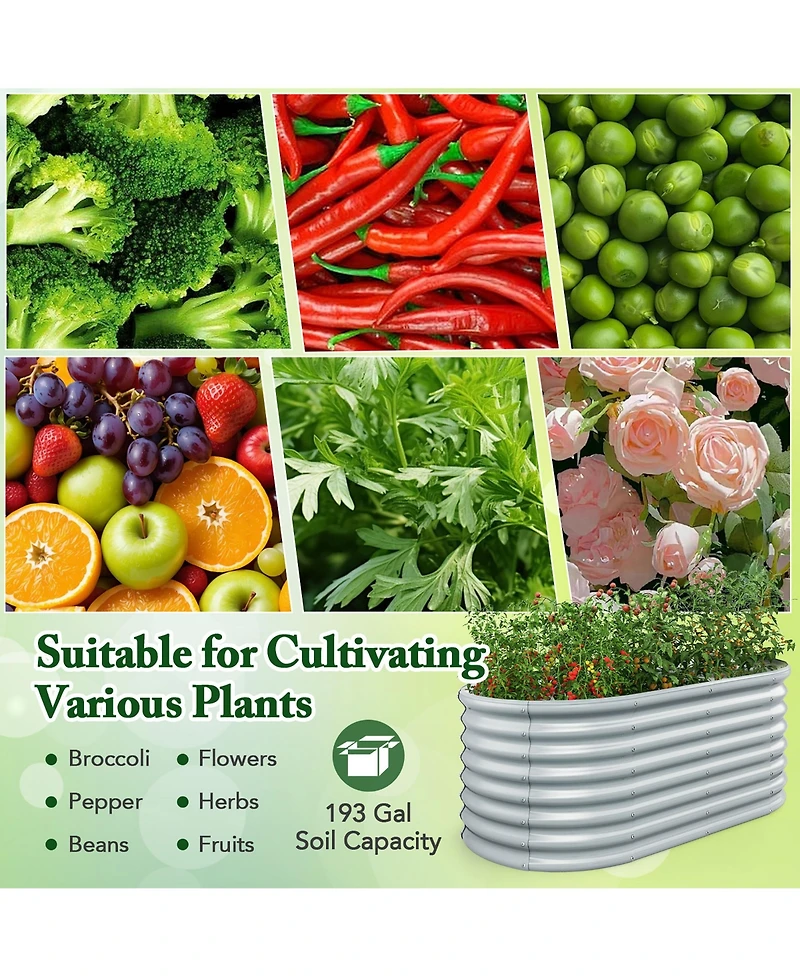Gymax Raised Garden Bed Kit Planter Raised Garden Boxes Outdoor 65'' x 32'' x 24''