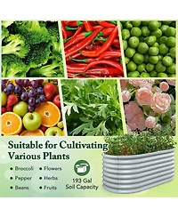 Gymax Raised Garden Bed Kit Planter Raised Garden Boxes Outdoor 65'' x 32'' x 24''