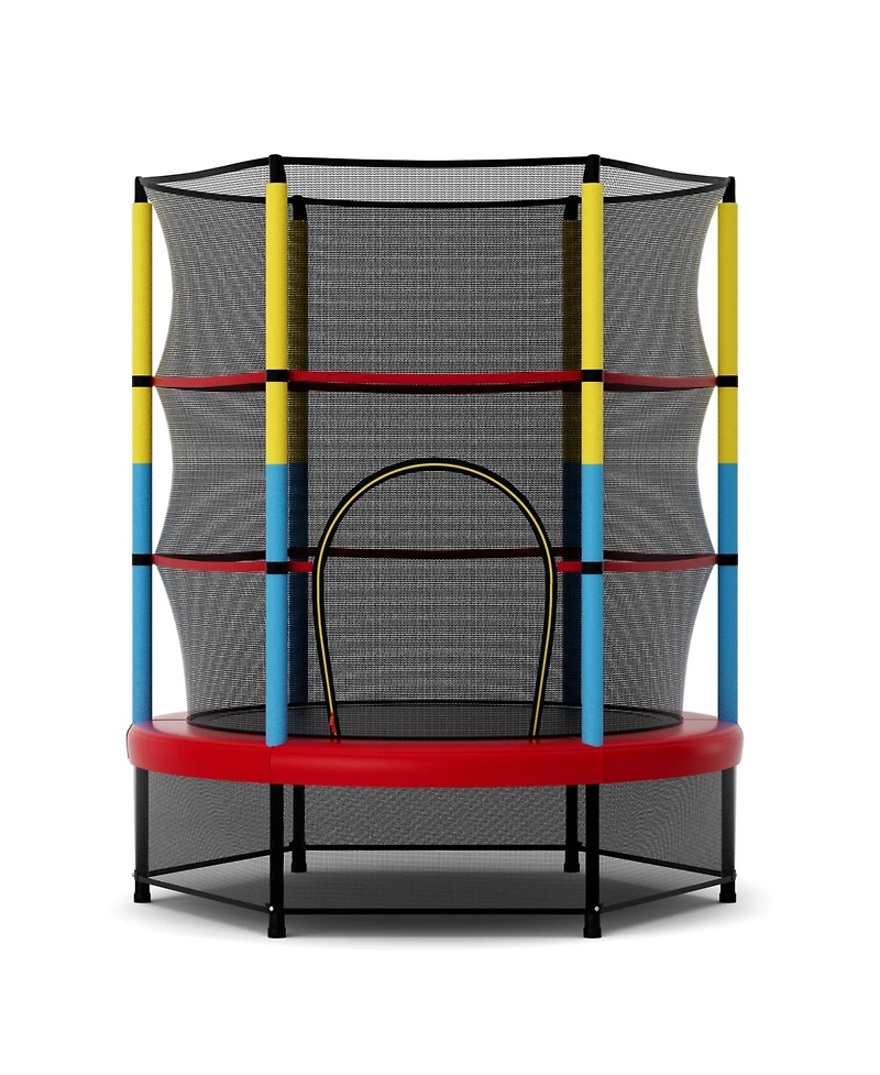 Akiudex 55 Inch Kids Indoor Outdoor Trampoline with Safety Enclosure