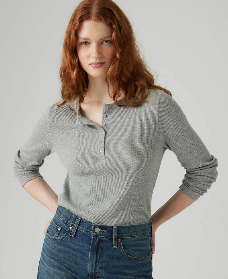 Levi's Women's Dana Henley Long Sleeve Top