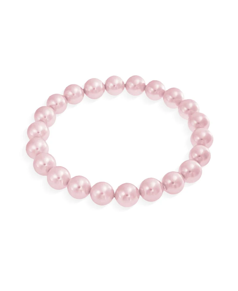 Bling Jewelry Set of 3 Stackable Stretch Bracelet with White Simulated Pearl 10MM Round Beads