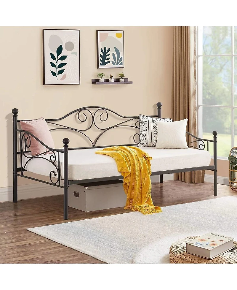 Slickblue Metal Daybed Frame with Heavy Duty Steel Construction, Classic Design