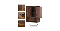 Slickblue Rustic Farmhouse Bathroom Cabinet with Towel Bar and Wall-Mounted Design