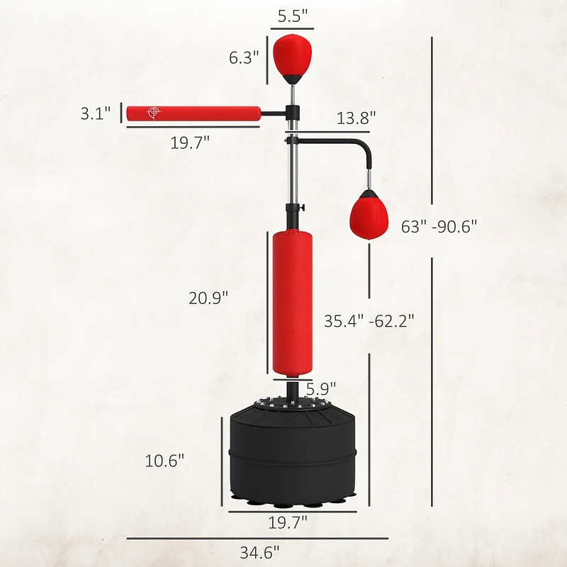 Soozier 4-in-1 Punching Bag Sd w/ 2 Speedballs, 360° Relax Bar,