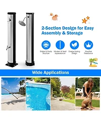Akiudex Solar Heated Outdoor Shower with Foot Rinse and 10 Gallon Tank
