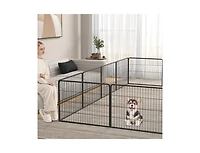 Akiudex Heavy-Duty 16-Panel Dog Playpen with Lockable Door