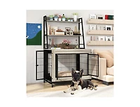 Akiudex 2-in-1 Dog Crate with Storage and Flip-Top Access