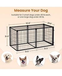 Aostirmotor 63 in. L x 29.9 in. W x 31.9 in. H. Dog Crate 63" Dog Kennel for Small Medium Dogs, Puppy Dog Playpen with Top in Black.