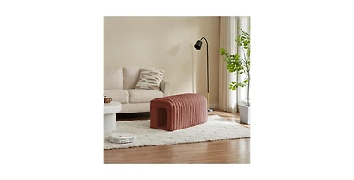 Aostirmotor 17 in. Storage Bench Pet Supplies Corduroy Bench Cat's nest to hide in Brown