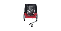 Black Red Large Folding Bike Trailer for Dogs 120LB Capacity All-Terrain Pet Carrier Durable Steel Frame for Cycling Camping