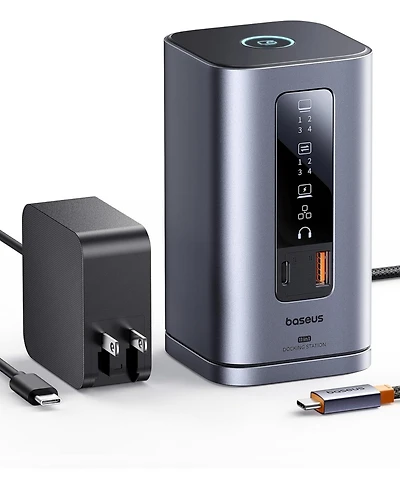 Baseus Laptop Docking Station, 11 in 1 Triple 4K Display Hdmi/Dp, 10Gbps Usb A/C Fast Data, Pd 100W, Ethernet, Audio, Usb C Docking Station for Window