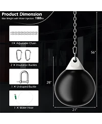 Akiudex Water-Filled Heavy Punching Bag with Hanging Chain for Boxing Training