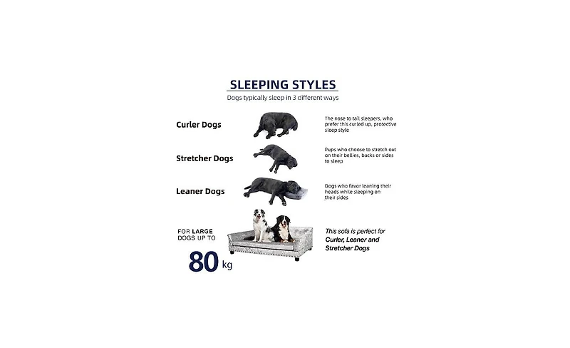 Bingopaw Large Dog Cat Pet Elevated Raised Bed Sofa for All Breed Super Soft Mat Pad
