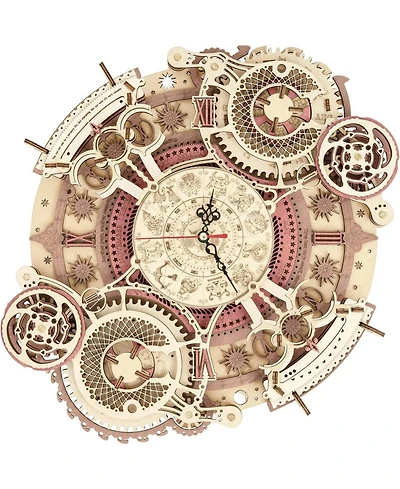 Robotime 3D Wooden Puzzle 168 Pieces for Adult Diy Wall Quartz Clock Decortion Kits Gift for Kids, Multicolored, 13.1"12"12.1"