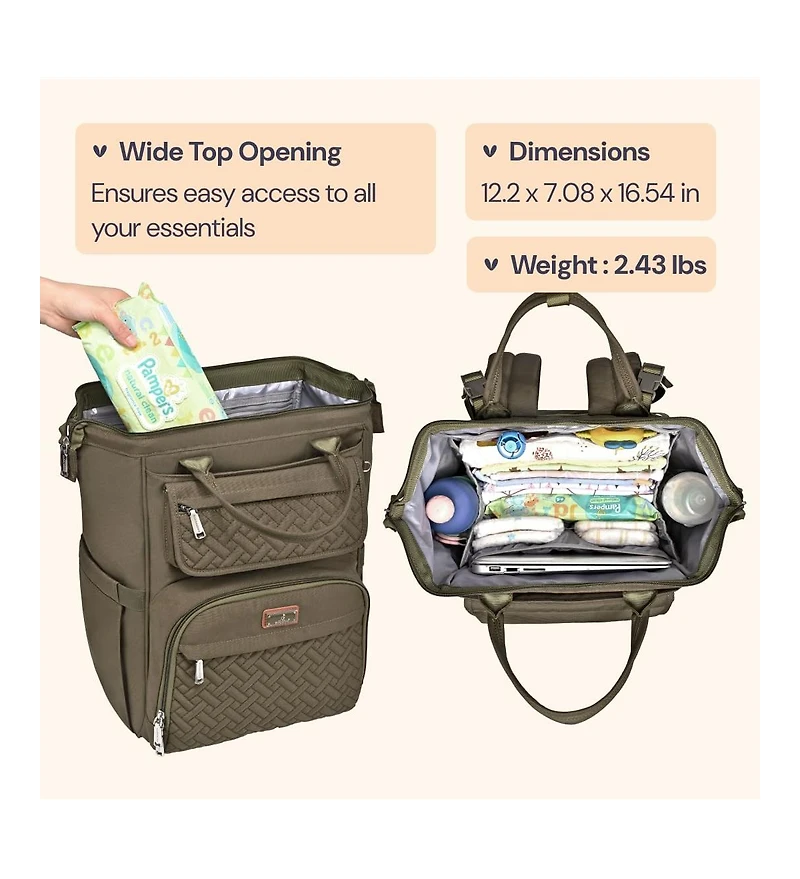 BabbleRoo Kids Diaper Bag Backpack Ultimate Versatile for Modern Parents