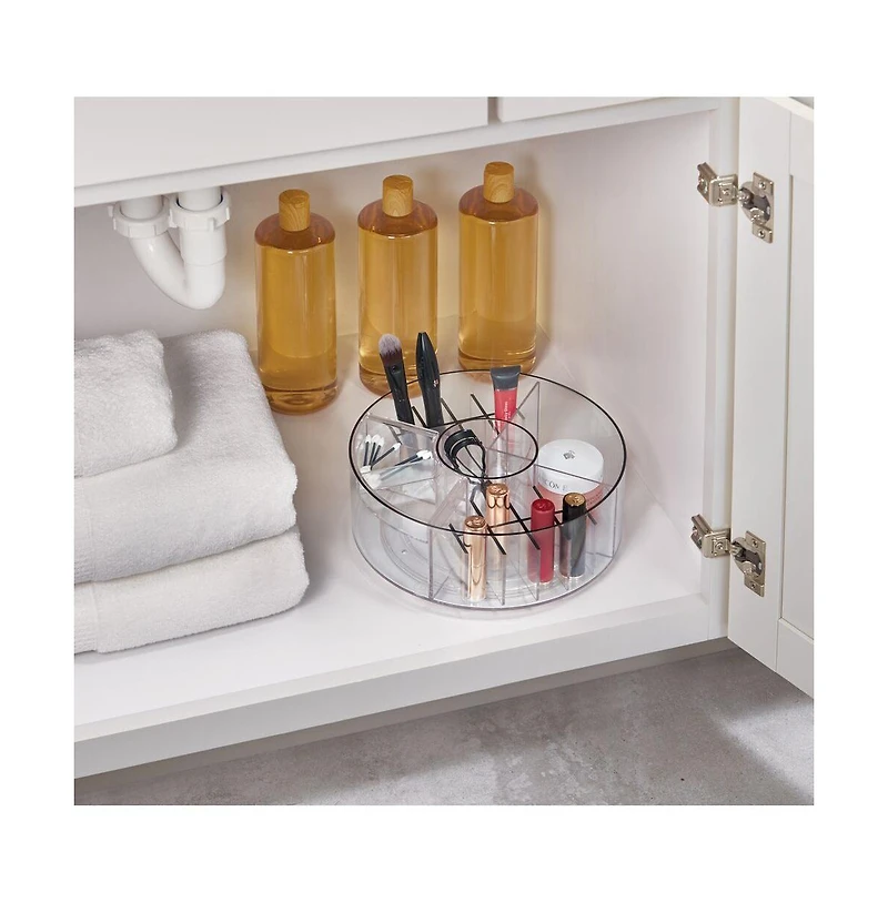 iDesign Rotating Makeup Organizer with Dividers - Clear