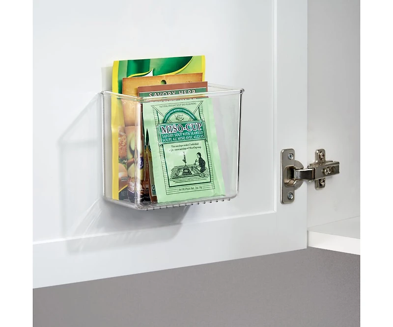 iDesign Adhesive Organizer Bin for Kitchen - Set of 4 - Clear