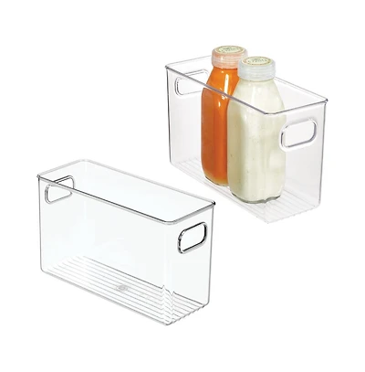 iDesign Set of 2 Pantry Storage Bins with Handles - Clear