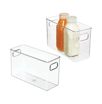 iDesign Set of 2 Pantry Storage Bins with Handles - Clear
