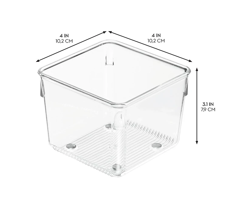 iDesign Plastic Drawer Organizer Bin - Set of 6 - Clear